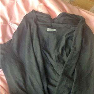 a black cardigan